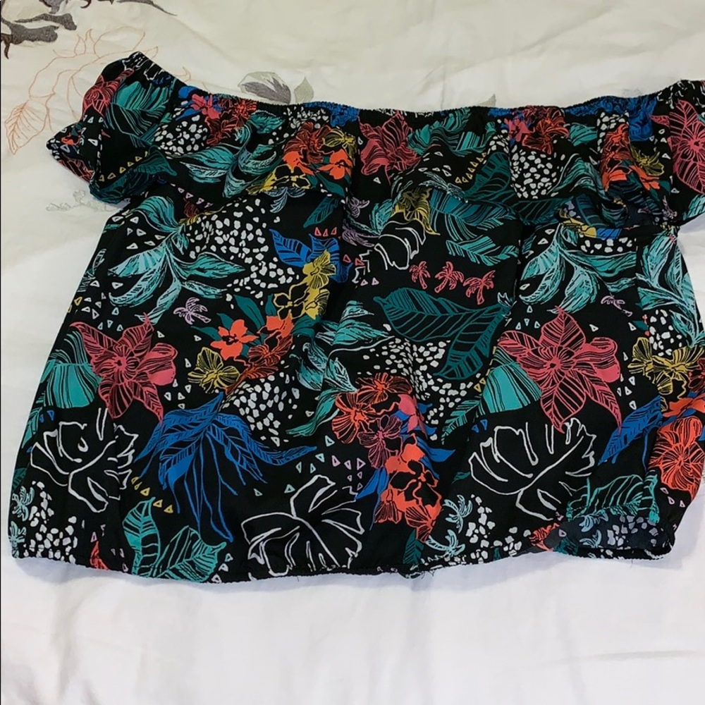 Ruffled Off-the-Shoulder Crop Top